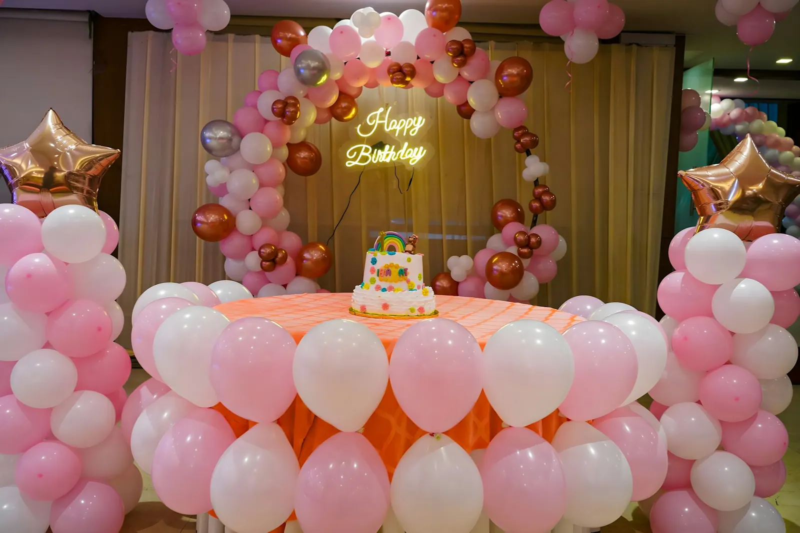Balloon décor for a birthday celebration planned by La Grandè Events