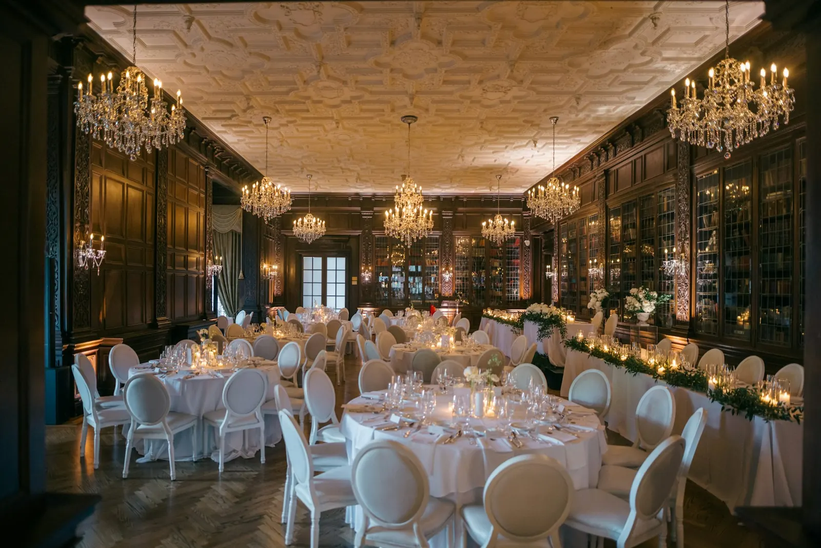 Grand ballroom set up for a gala dinner