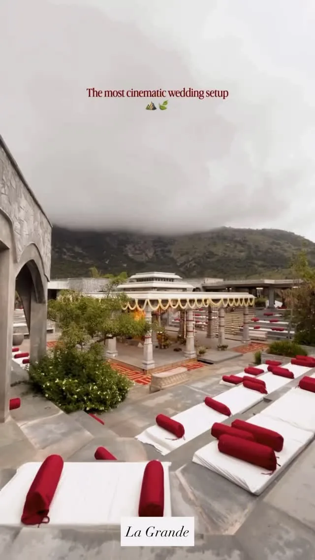 Cinematic outdoor wedding setup by La Grandè Events